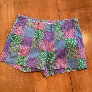 Vineyard Vines 143rd Kentucky Derby Patchwork High Waist Shorts - size 0